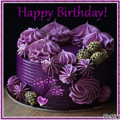 Happy Birthday Cake | Purple cakes birthday, Purple cakes, Cake