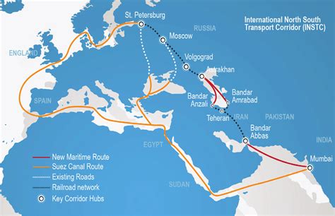 Map of International North South Transport Corridor (INSTC) | Download ...