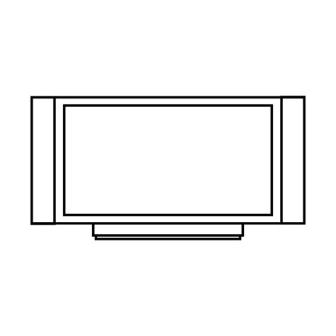 TV technology screen television vector illustration icon outline. Display electronic design ...