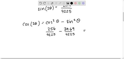 SOLVED:Find exact values for sin(2 θ), cos(2 θ), and tan(2 θ) using the ...