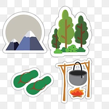 Transparent Sticker PNG Image, Cartoon Cute Travel Icon Sticker With Transparent Background ...