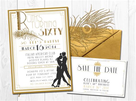 Roaring 20's Party Invitation by SarahJayDesign on Etsy