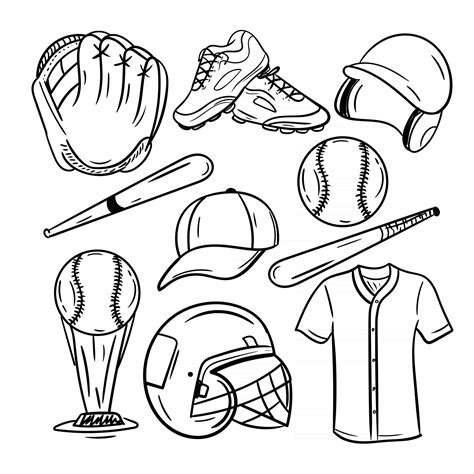 Baseball Line Art Icon Collection 2475567 Vector Art at Vecteezy