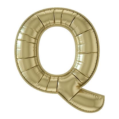 Letter Q Balloon Gold Colored Foil Uppercase On White Background Stock Photo - Download Image ...