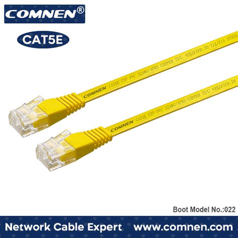 Unshielded UTP Cat5e Flat Patch Cable 1m 2m 3m 5m Yellow