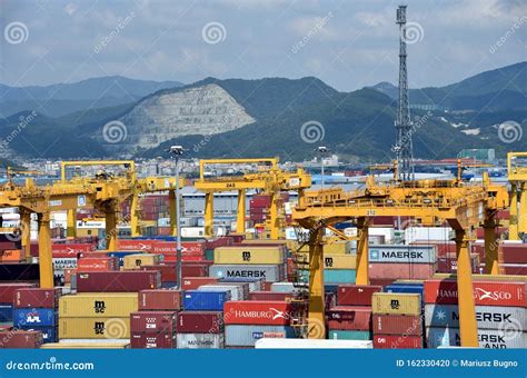 Port of Busan, View on the Container Terminal. Editorial Image - Image ...