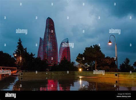 Night view of the Baku city Stock Photo - Alamy