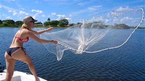 Learning how to throw a cast net, catching bait & catching MONSTER fish!! - YouTube