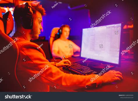 Team Professional Gamer Playing Winning Tournaments Stock Photo ...