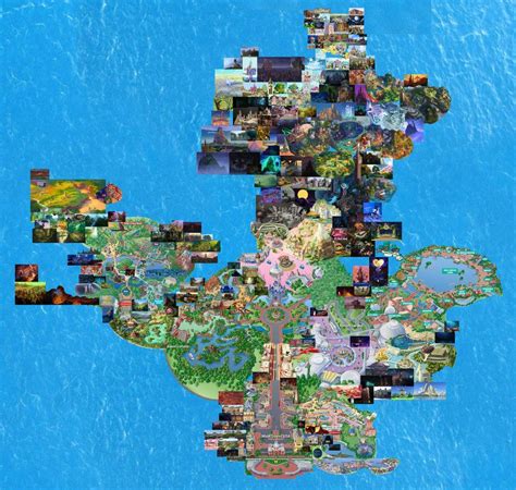 a collage of images is shown in the shape of a map