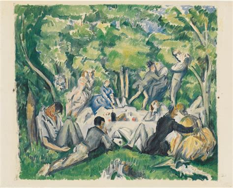 Paul Cézanne (1839-1906) 'LE DÉJEUNER SUR L'HERBE' lithograph, motif : 33 x 37,8 cm ; 13 by 14 7 ...