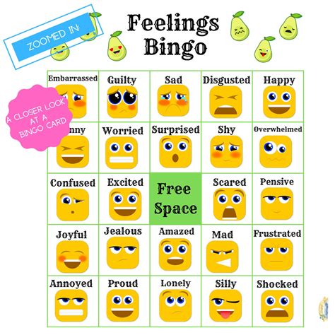 Feelings Bingo Game Digital Download emotion Skills - Etsy Singapore