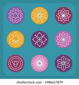 Yoga Chakra Symbols Set Stock Vector (Royalty Free) 1986617879 | Shutterstock