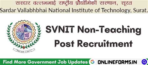 SVNIT Recruitment 2023 Apply For Junior Assistant | Non Teaching Post Apply Now