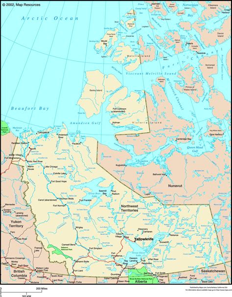 Northwest Territories, Canada Political Map | Maps.com.com