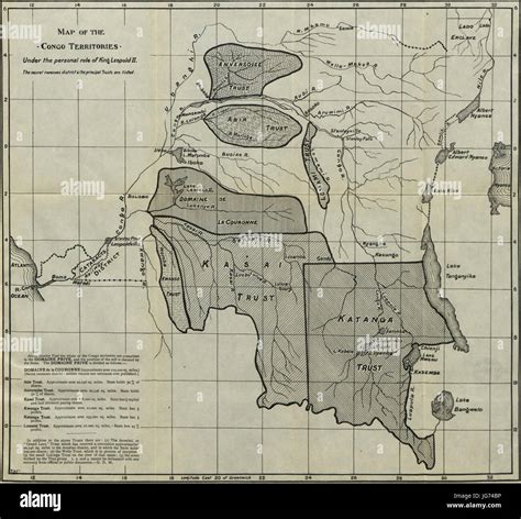 Map of the Congo Territories Under the personal rule of King Leopold II Stock Photo - Alamy