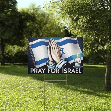 Pray for Israel: Flag Yard Sign, Support Israel, Pray for Israel, Metal Stake Included ...