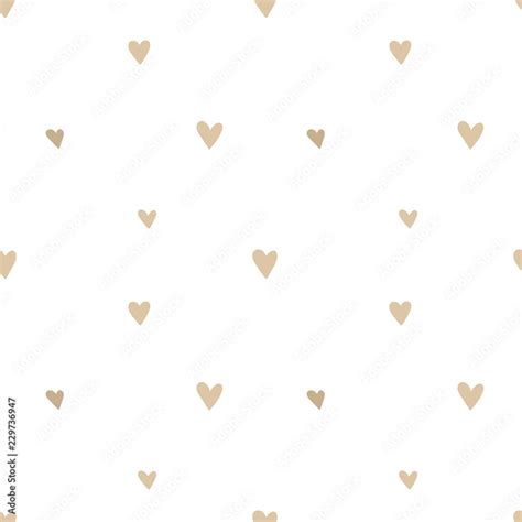 Seamless pattern of hand-drawn beige hearts on a transparent background. Vector image for a ...