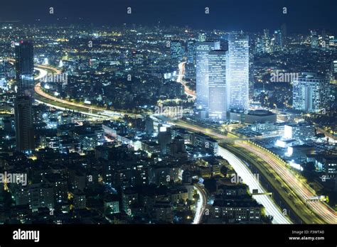 Tel Aviv Skyline at Night Stock Photo - Alamy