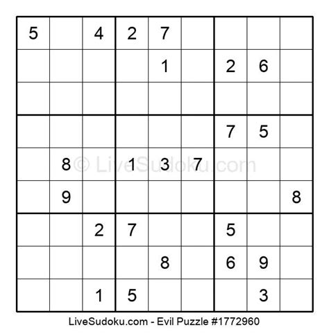 Evil Sudoku Online #1772960 - Live Sudoku