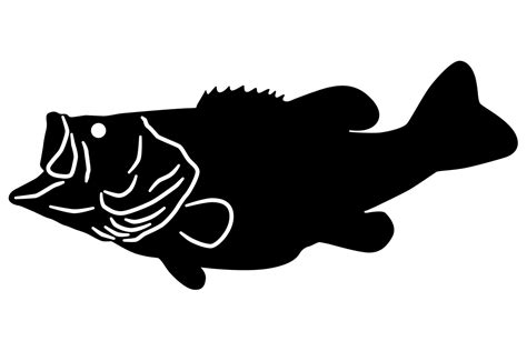 Largemouth Bass Silhouette Graphic by iDrawSilhouettes · Creative Fabrica