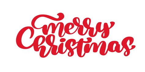 Merry Christmas red vector Calligraphic Lettering text for design ...