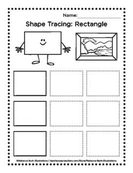 Learn Your Shapes! - Rectangles - Tracing / Coloring Worksheet | TpT