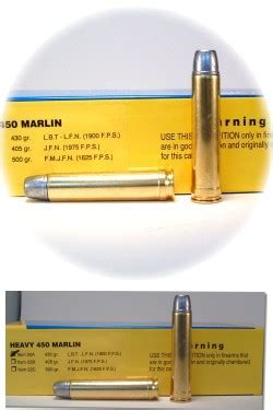 Heavy 450 Marlin Rifle & Gun Ammunition