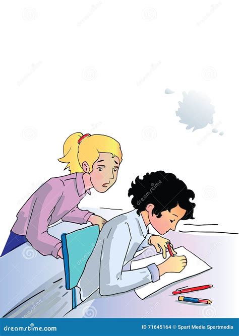 Students girls exam stock photo. Illustration of concept - 71645164