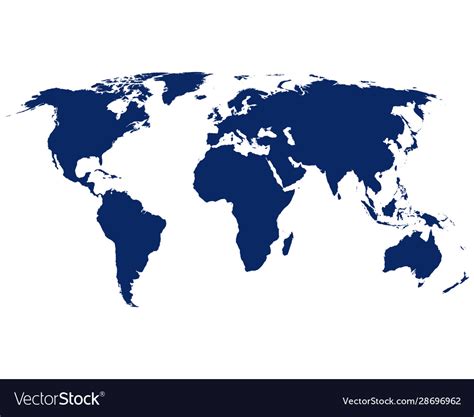 Map world in blue colour Royalty Free Vector Image