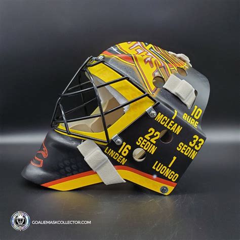 Thatcher Demko Goalie Mask Unsigned Vancouver Retro Matte – Goalie Mask Collector