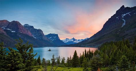 forest lake and mountains 4k ultra hd wallpaper | Lake and mountains, Glacier national park ...