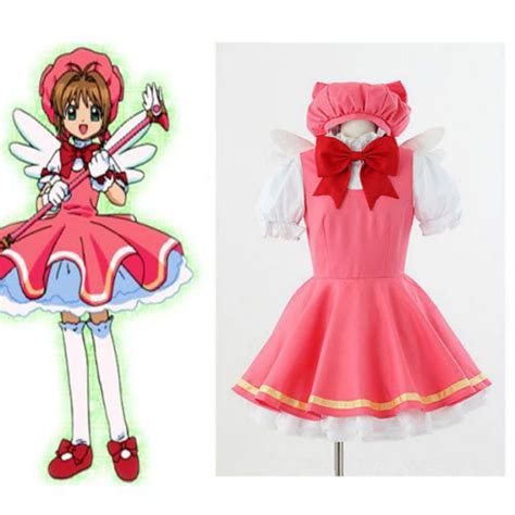 Cardcaptor Sakura Kinomoto Sakura Cosplay Fight Costume Pink Dress ...