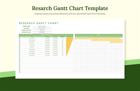 Research Gantt Chart Template - Download in Excel, Google Sheets | Template.net