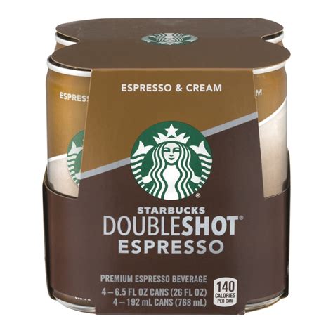 Starbucks Doubleshot Espresso & Cream Premium Coffee Drink, 6.5 oz, 4 ...