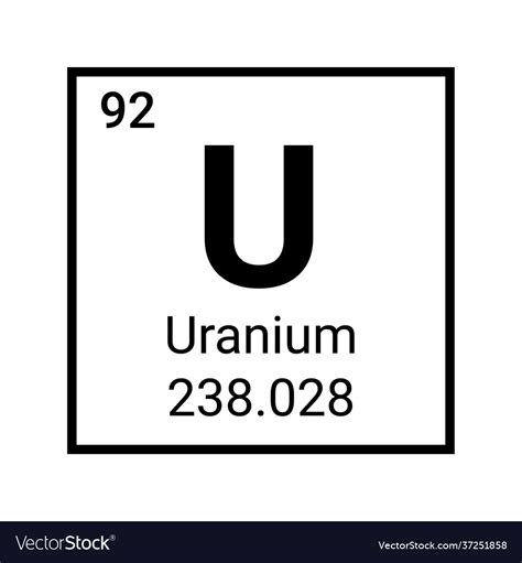 Uranium periodic table element Royalty Free Vector Image