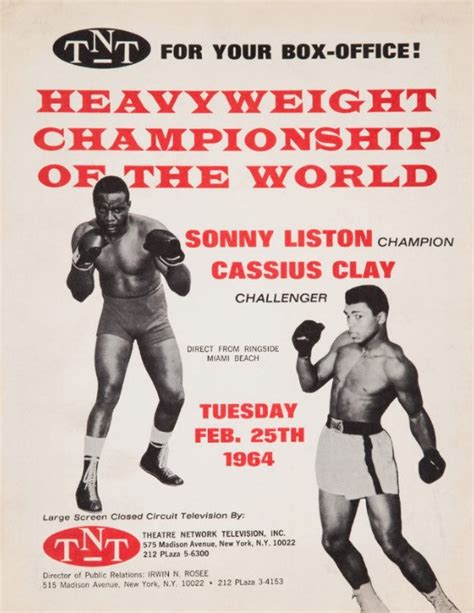 1964 MUHAMMAD ALI Vs. Sonny Liston Fight Poster Cassius Clay - Etsy