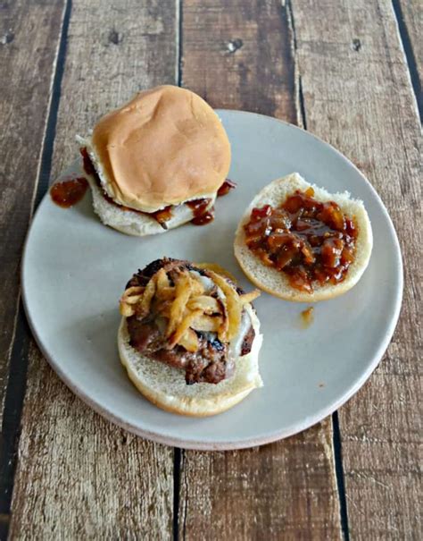 Burgers with Bacon Bourbon Burger Sauce - Hezzi-D's Books and Cooks