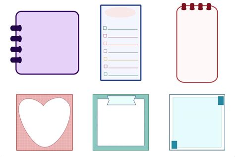 collection set of blank cute paper, planner templates printable, journal, reminder, note ...