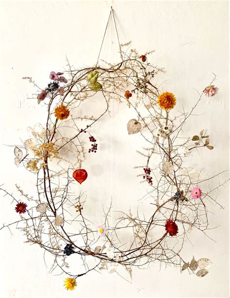 Wreath | Dried flower wreaths, Twig art, Flower wreath