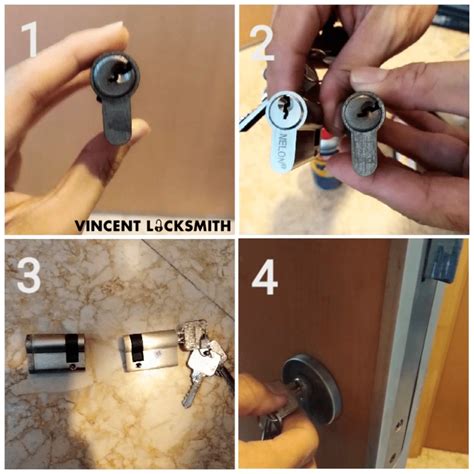 Unlocking and changing cylinder lock | Vincent Locksmith Singapore