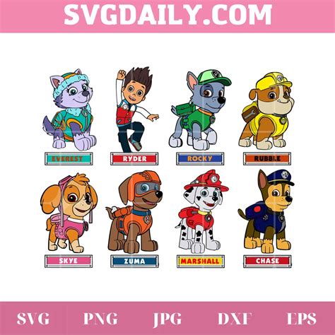 Paw Patrol Characters Paw Patrol Family, Graphic Design - Svgdaily ...