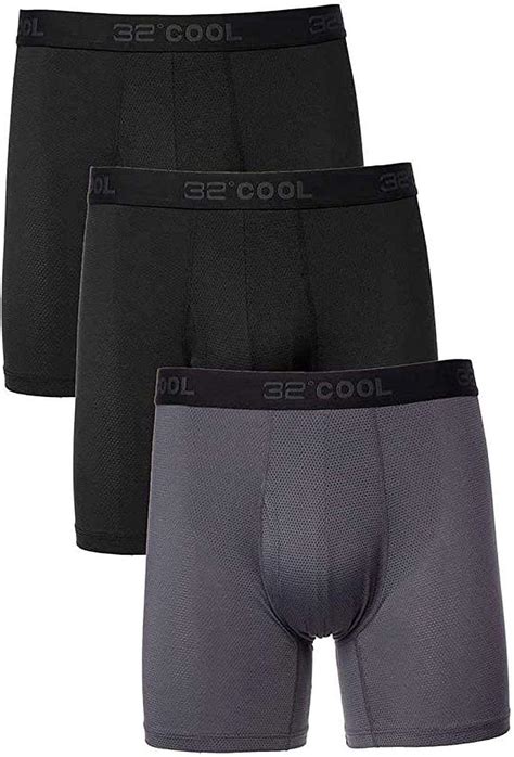 32 DEGREES Cool Men's Boxer Briefs 3Pk Black/Charcoal/Black at Amazon Men’s Clothing store