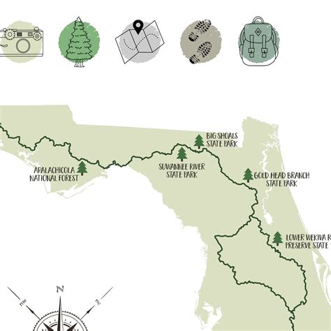 PRINTABLE Florida Trail Map-Florida National Scenic | Etsy