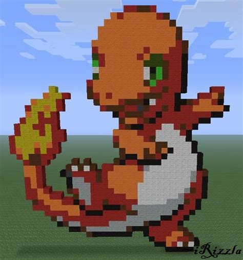 #004 - Charmander (Minecraft Pixel Art) by iRizzla on DeviantArt