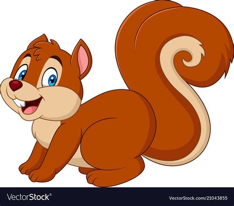 Cartoon funny squirrel isolated on white background. Download a Free Preview or High Quality ...