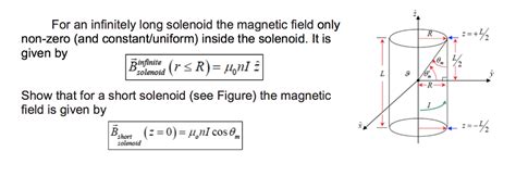 Solved For an infinitely long solenoid the magnetic field | Chegg.com