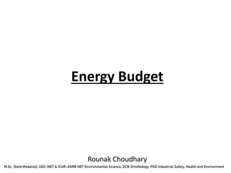 Energy Budgets: Understanding Flows in Ecosystems and Organisms | PPT