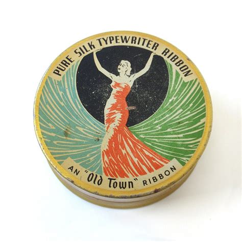 Vintage Typewriter Ribbon Tin Old Town by RattyAndCatty on Etsy