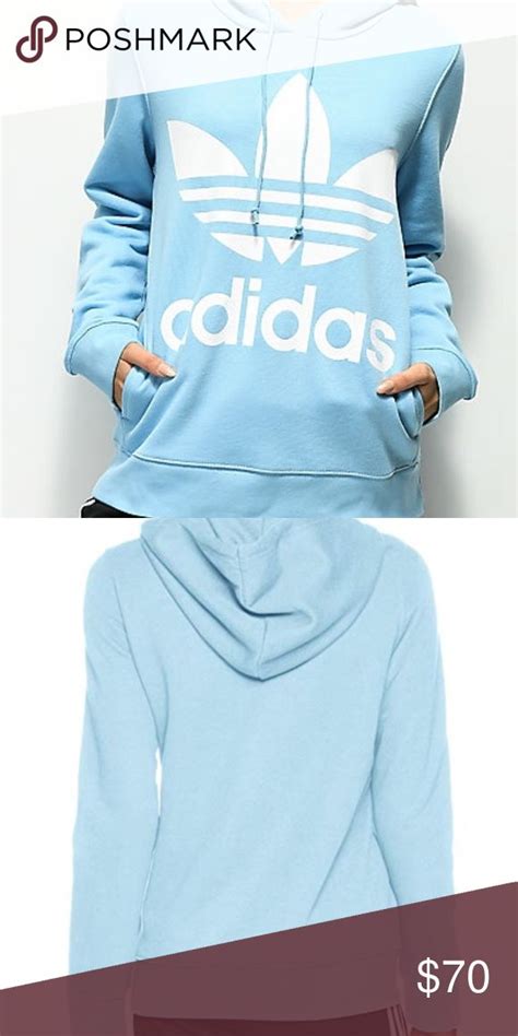 Baby blue Adidas hoodie | Adidas outfit women, Adidas hoodie, Blue adidas